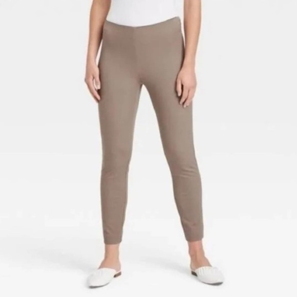 A New Day Tan Pull On High Rise Stretch Skinny Ankle Pants - Picture 1 of 7